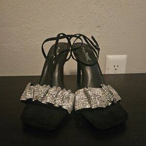 Strappy Black Stileto Heel with Sparkling  strap